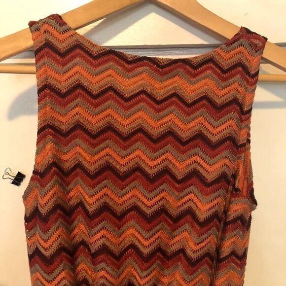 36point5 women's rust chevron knit fit and flair sleeveless lined Dress small‎ - Picture 3 of 10